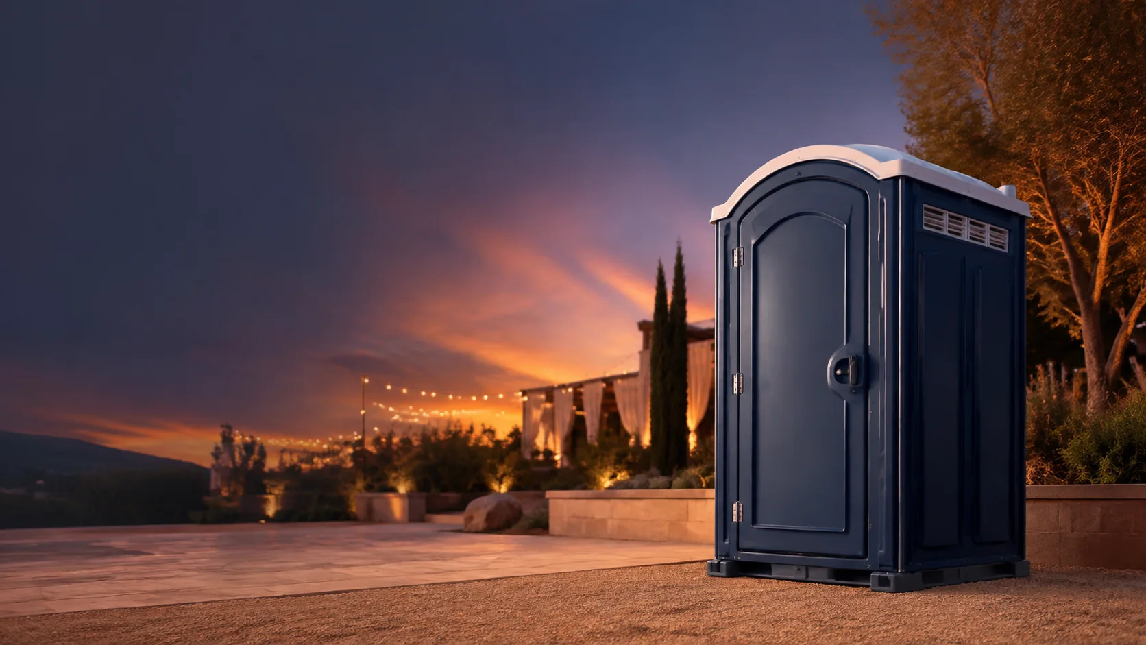 Portable restroom shown for rental planning in Lebanon, TN